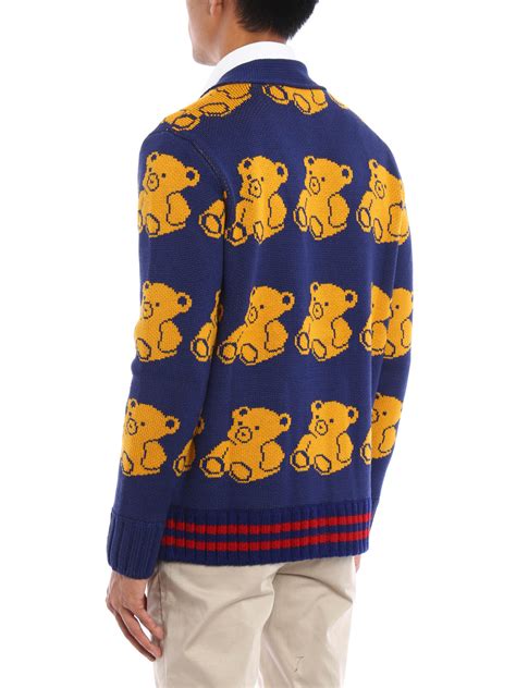 gucci teddy bear sweater|gucci bear cardigan.